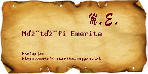 Mátéfi Emerita névjegykártya